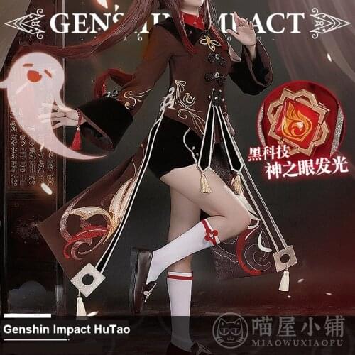 Genshin Impact Hutao Cosplay Costume Game Suit Uniform Hu Tao Halloween Cos For Women 2021 New