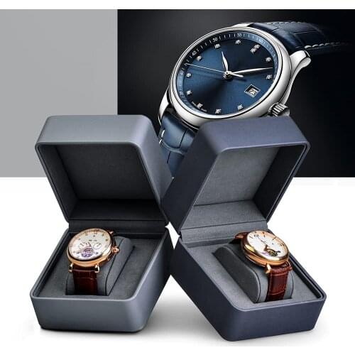 Oirlv Premium Leather Watch Gift Box Single Watch Storage Case with Removable Pillow Wristwatch Display Box Jewelry Organizer