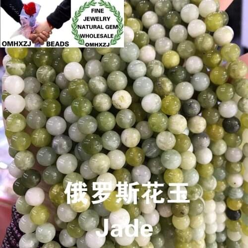 OMHXZJ Wholesale ZB136 468 10 12mm DIY Bracelet Necklace Jewelry Making Accessories Findings Natural Stone Fine Jade Round Beads