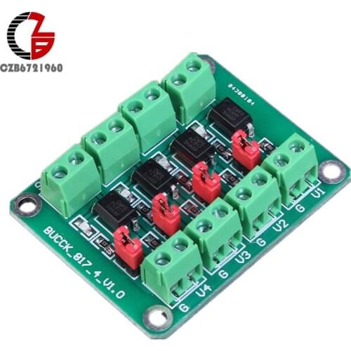PC817 4 Channel 3.6-30V Voltage Converter Adapter Module Optocoupler Isolation Board Driver Photoelectric Isolated Module PC 817