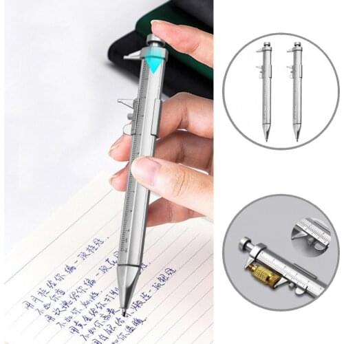 Portable 10Pcs Simple Eye-catching Caliper Ball Point Pen Plastic Signature Pen Easy to Carry for Students