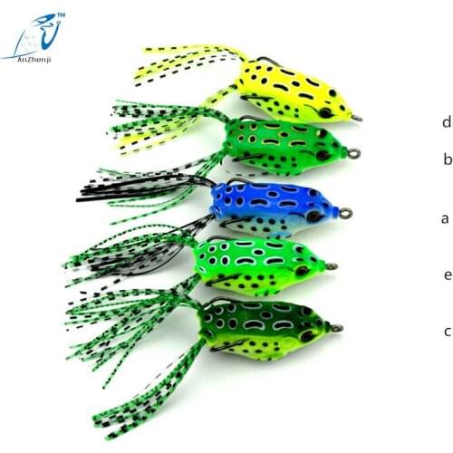 Lot 5Pcs Soft Plastic Fishing lures Frog lure With Hook Top Water 5.5CM 8G Artificial Fish Tackle Artificial Bait Five Colors