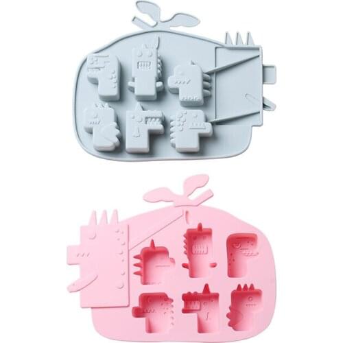 Silicone Cake Mould 6 Grid Dinosaur Handmade Baking Fondant Chocolate Mould Cake Baking Decorating Tools Silicon Baking Mold