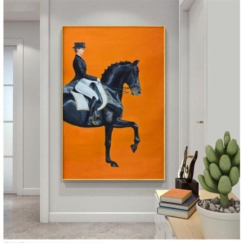 Modern Knight Horse Riding Canvas Painting on The Wall Art Posters and Print Nordic Art Wall Pictures for Living Room Decor