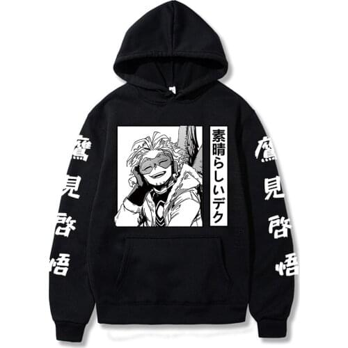 Fun Men Hoodie Fashion Japan Anime My Hero Academia Hawks Harajuku Clothes Sweatshirt Graphic Designer Streetwear Hoodies