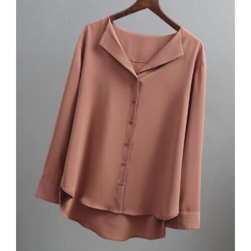 30pcs/lot sweet style woman casual spring autumn blouse female chiffon solid turn-down collar blouse