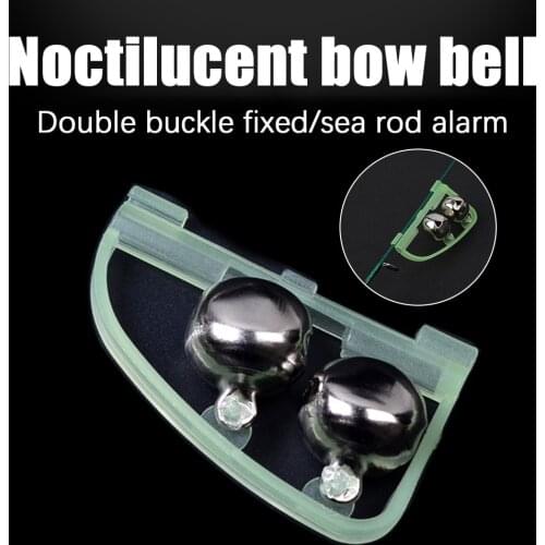Fishing Rod Alarm Alert Rings Fluorescent Pole Tip Clip Twin Bell Glow In The Dark Fishing Tackle Box Accessory Tool