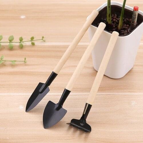 3PCS/Set Mini Garden Shovels Claw Tool With Wooden Handles DIY Bonsai Tools For Limited Areas Flower Potted Plant