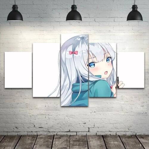 Prints Painting Wall Art Modular 5 Set Canvas Anime Poster Picture Eromanga Sensei Home Decoration For Girl Bedside Background