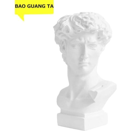 BAO GUANG TA Resin Retro David Vase Art Sculpture Figure Statue Hydroponics FlowerPot Storage Box Home Decor Photo Props R5460