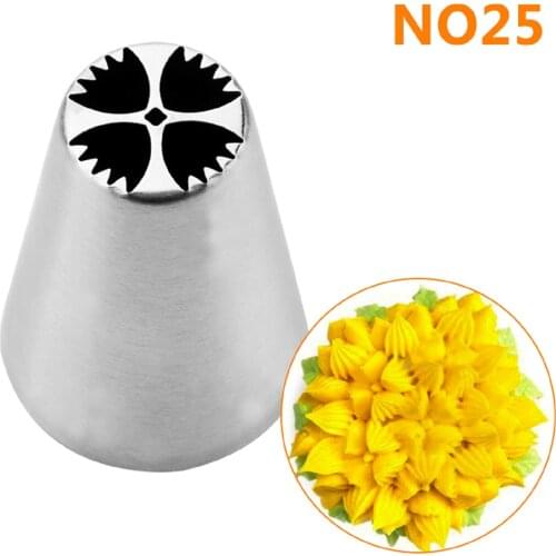 Free Shipping Stainless Steel 18/8 Standard Russian Flower Pastry Icing Tips Cake Decorating Cupcake Nozzle #NO25