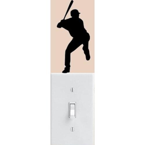 Baseball Player Fashion Vinyl Switch Sticker Home Decor Wall Decals 6SS0483