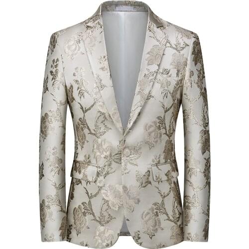 Blazer Men Fashion Color Stage Banquet Business Casual Mens Blazer Casual Wear Jacket Slim Party Club Wedding Social Blazer Men