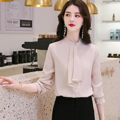 Women Blouse Chiffon Shirt Womens Summer Long Sleeve Summer White Long Sleeve Top Shirt Blusas Ropa De Mujer