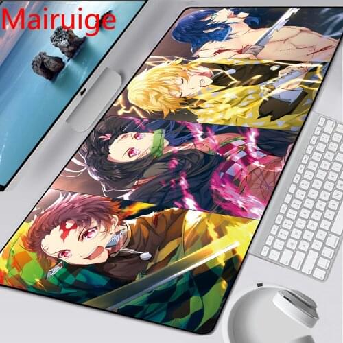 Mairuige large Anime Kimetsu MousePad HD Print Computer Gamer Locking Edge Mousepad XXL Keyboard PC Mice Mats Pad for Csgo