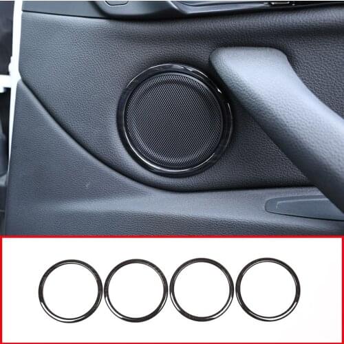 Black Wood ABS Plastic Door Speaker Ring Circle Trim For BMW X1 F48 2016/19 2 series Gran Tourer F45 F46 2015-18 For BMW X2 F47