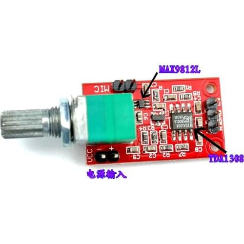 DC 3.6V-6V MAX9812L + TDA1308 MIC Microphone / Headphone Stereo Amplifier Module 3.7v 5v With volume adjustment potentiometer