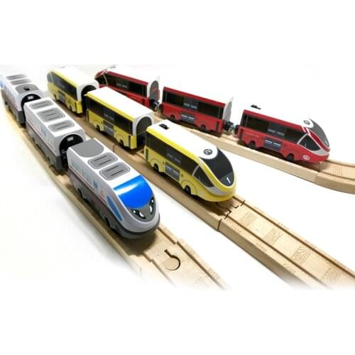 RRC EMU Electric Train Set Wooden track car Children transport toy Compatible with BRIO wooden rail BIRO track