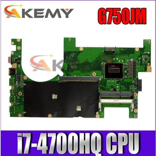 G750JM With i7-4700HQ CPU 2D mainboard For ASUS G750J G750JS laptop motherboard 60NB04J0-MB1030 4 DDR3 Slots 100% Tested Working