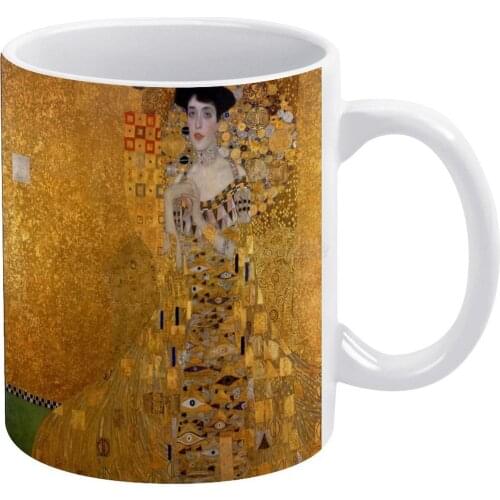 Gustav Klimt : Lady in Gold , Oil Paintings White Mug Coffee Mug 330ml Ceramic Home Milk Tea Cups and Mugs Travel Gift for Frien