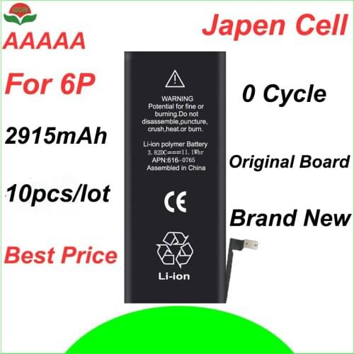ISUN 10pcs/lot original quality 0 cycle mobile battery for iPhone 6Plus 5.5 2915mAh 3.82V battery replacement