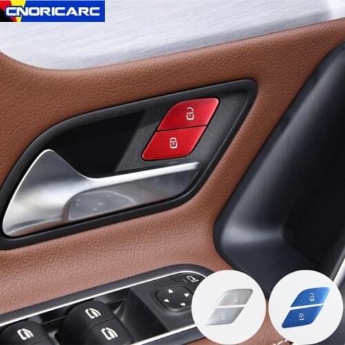 Car Door Unlock Switch Buttons Decoration Sticker Trim For Mercedes Benz GLS GLB X247 GLE W167 A B Class W177 W247 Accessories