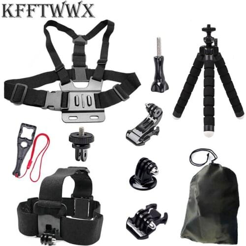KFFTWWX Accessories for Gopro Hero 9 8 Black 7 6 5 4 Kit Tripod Head Chest Strap Mount for Go Pro YI 4K EKEN H9R SJ4000 DBPOWER