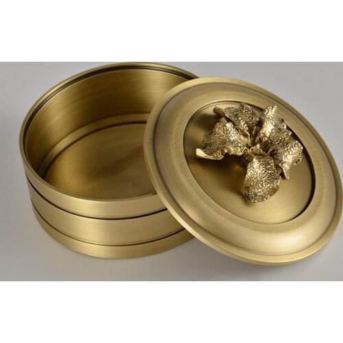 North European New Chinese Craft Copper Jewelry Box Creative Wine Cabinet Living Room Dresser Jewelry Storage Box