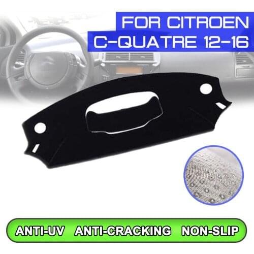 Car Dashboard Mat Anti-dirty Non-slip Dash Cover Mat UV Protection Shade for Citroen C-Quatre 2012 2013 2014 2015 2016