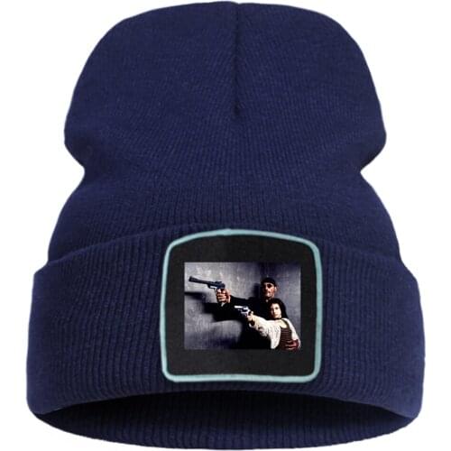 Leon The Professional Print Ski Beanie Hat Creativity Cotton Brimless Hats Unisex Fashion Hedging Caps Wool Thick Knitted Cap