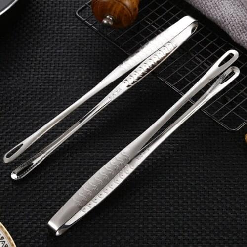 MLGB 4Pcs Stainless Steel Food Tongs Barbecue Clamp Kitchen Serving Tong for Fried Fish Steak Kitchen Accessories