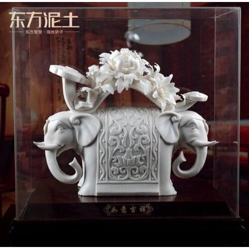 Room soil decorative furnishing articles dehua white porcelain molded plastic craft art/wishful auspicious D02-59