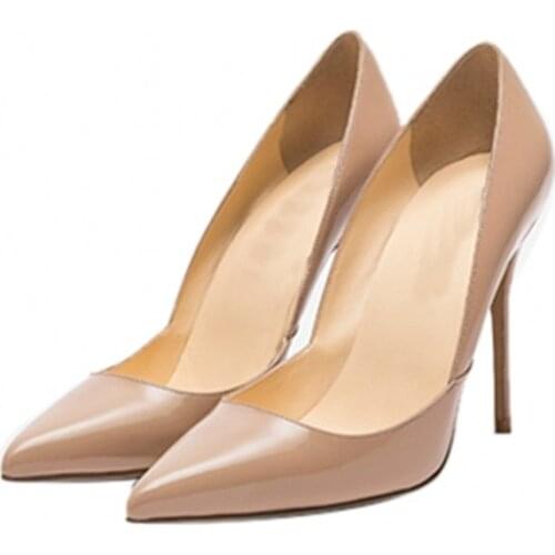 Spring Autumn Pumps Women Shoes Genuine Leather Pointed Toe Thin Heels Sexy Black White Sliver Thin Heels Pumps Shoes 2019 C049A