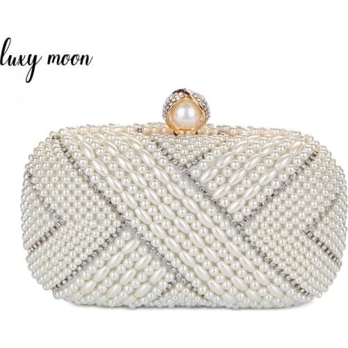 New pearls evening bags full dress clutch bag fashion diamond day clutch party wedding purse mini handbag shoulder bags