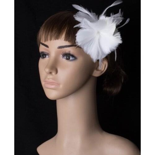 16 Color Feather Fascinator Headwear Colorful Mesh Show Headpiece Cocktail Hat Suit For All Season MYQ099