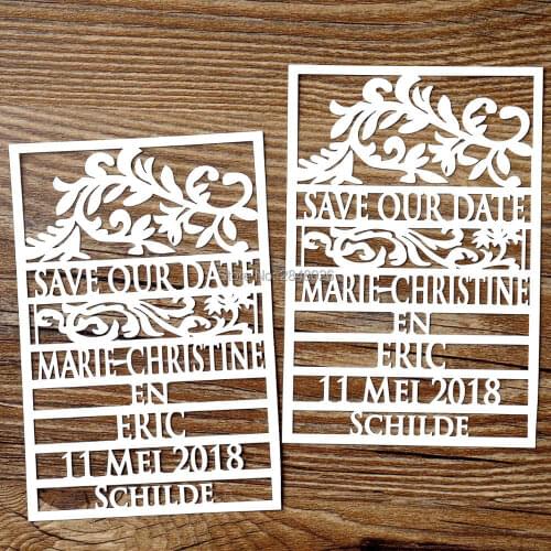 Personalized floral laser cut save the date, wedding save the date cards,invitation cards