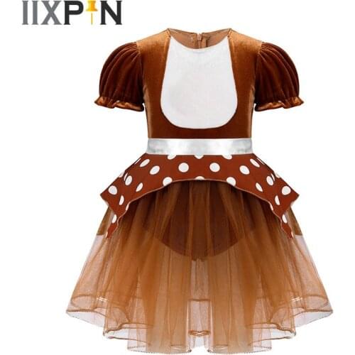 Brown Infant Baby Christmas Dresses Tutu Dress For Girls Baby Girl Cosplay Costumes Children Birthday Party Clothing