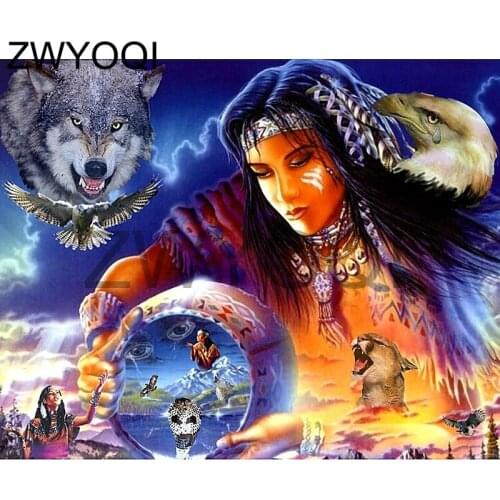 Full Square Diamond embroidery Werewolf eagle Full Round Diamond mosaic Werewolf eagle DIY 3D Diamond painting Cross stitch