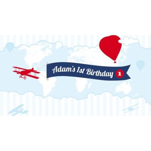 Custom airplane hot air balloon striped birthday photography studio background High quality Computer print party backdrops