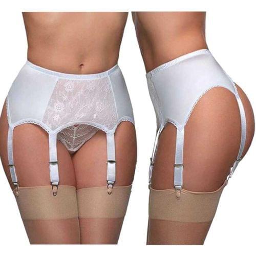 1Pcs Hot Women Sexy Leg Garter Belt With 6 Wide Straps Ladies Mesh Elastic Leg Strap Sexy Lingerie Erotic Thigh-Highs Stockings
