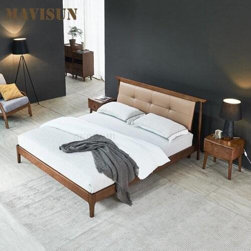 Simple European Style Modern Light Luxury Double Bed Master Bedroom Upholstered Platform Bed 1.5m Luxurious Household Furniture