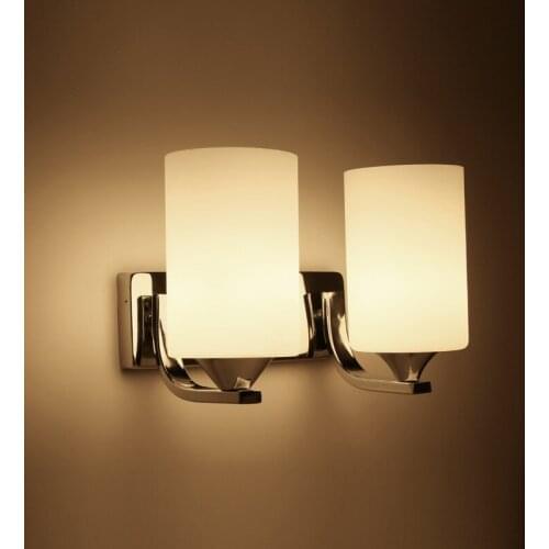 Simple Modern Bedside Light Bedroom Decoration LED Wall Light Porch Light Iron Art Frosted Glass Many Head Aisle Living Room E27