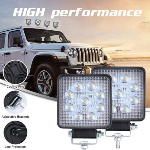 Work LED Light Bar 27W Car Light Bright Beam 12v 24v Led For Jeep ATV UAZ SUV 4WD 4x4 Truck Tractor Off-road Spot Light
