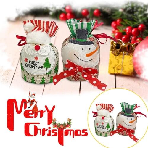 Christmas Gift Apple Bag Santa Claus Three-dimensional Bag Pendants Apple Candy Bag New Year Decor noel decoration 2021 navidad
