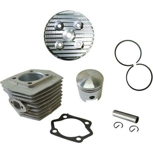 Silver CNC Round Cylinder Head&Cylinder&Piston For 80cc Motorized Bike