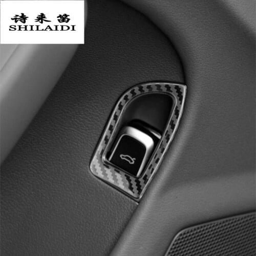 Car styling Carbon fiber for Audi A4 B8 A5 Rear Trunk Switch Control Button Decoration Frame Stickers cover Trim Auto Accessores