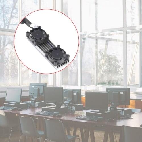 M.2 NVMe 2280 PCI-E SSD Solid State Heatsink Cooler Radiator Fin + Thermal Silicone 2 Cooling Fan for Desktop PC