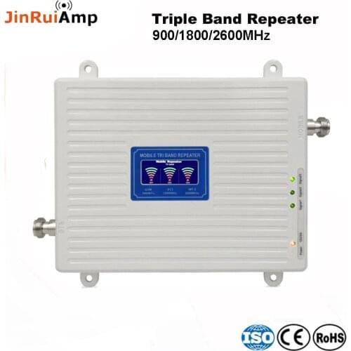75dB Gain 2G 3G 4G Triple Band Booster cellular GSM 900+DCS/LTE 1800+FDD LTE 2600 Cell Phone Mobile Signal Repeater Amplifier