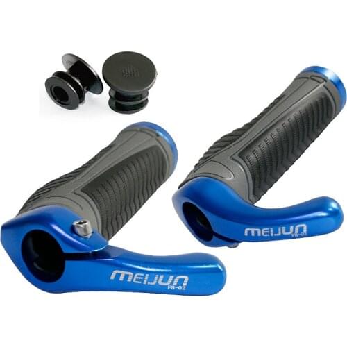 Bicycle Grip Handlebar End Cap Aluminium Alloy Lock Mountain Handle Bar Grip Bike Anti-Skid Rubber Bicycle Skid-Proof Grips