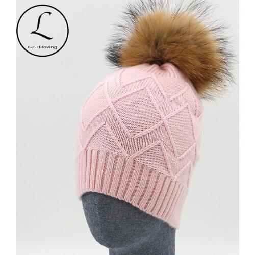 Candy Color Knitted Hats Womens Beanies Cap 100% Wool Real Rabbit Hair Winter Hat Unisex Genuine Rabbit Ball Gorros 16523C1